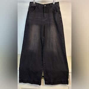 Cider Black Wide-Leg Jeans - waist 15.5 measurement